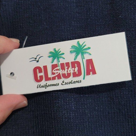 NWT Claudia Uniform Escolares Navy Blue Button Front Cardigan Juniors Size 12 - Picture 3 of 13